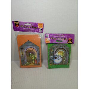 Vintage Paper Magic Group Halloween Treat Bags Halloween Witch Ghost Green